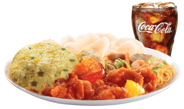 Sweet and Sour Pork Lauriat with Drink