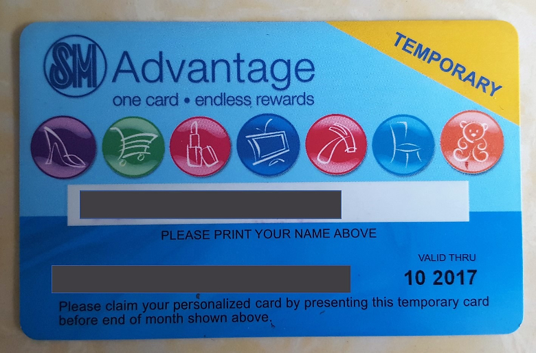 SM Advantage card　仮カード
